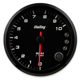 Holley® - Analog Style Series 3-3/8" Tachometer with Internal Shift Light, Black, 10000 RPM