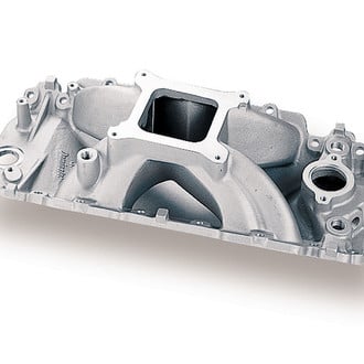 Holley® - Strip Dominator High Rise Satin Carbureted Cast Single Plane Intake Manifold with Rectangular Port Heads