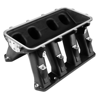 Holley® - Hi-Ram Lower Black Carbureted Cast Intake Manifold Base