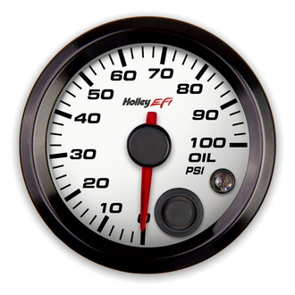 Holley® - EFI Series 2-1/16" CAN Oil Pressure Gauge, White, 0-100 PSI
