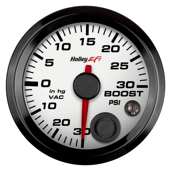 Holley® - EFI Series 2-1/16" CAN Vacuum/Boost Gauge, White, -30inHg to +30 PSI