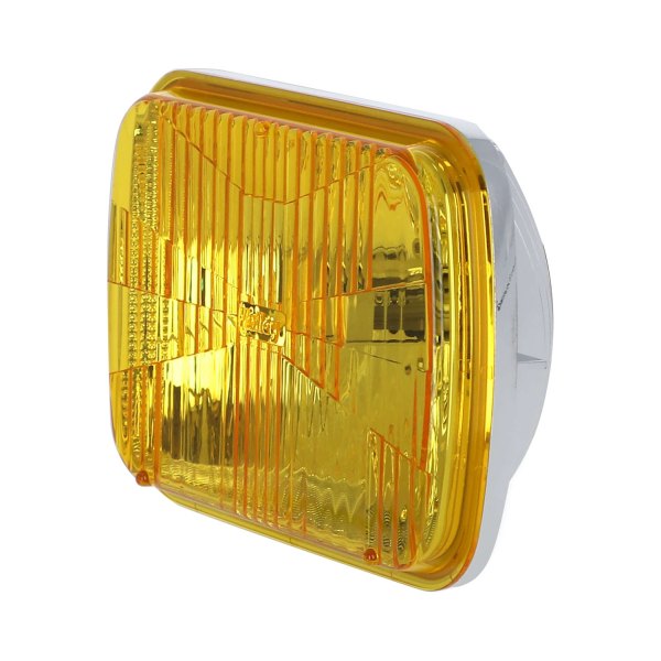 Holley® - RetroBright™ 7x6" Rectangular Chrome/Yellow LED Headlight