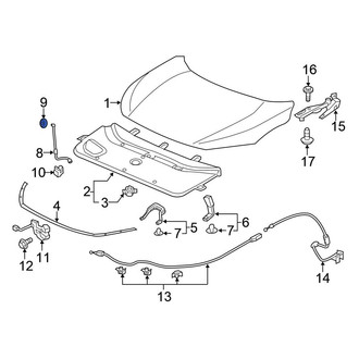 Honda OE - Hood Prop Rod Grommet