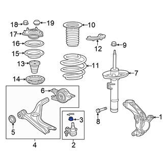 Honda OE - Suspension Ball Joint Nut & Washer
