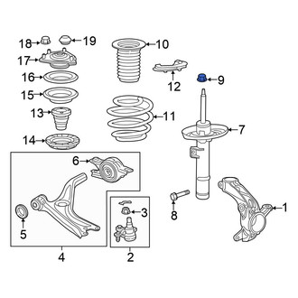 Honda OE - Suspension Strut Nut