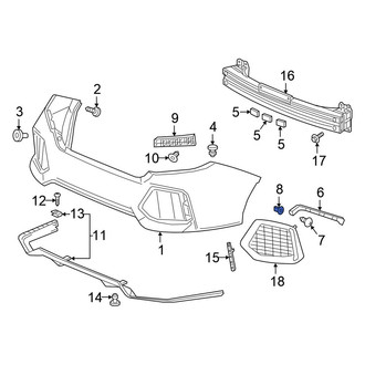 Honda OE - Bumper Cover Support Rail Nut