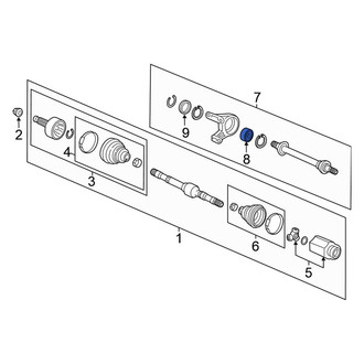 Honda OE - Front CV Axle Shaft Carrier Bearing