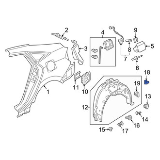 Honda OE - Quarter Panel Splash Shield Grommet