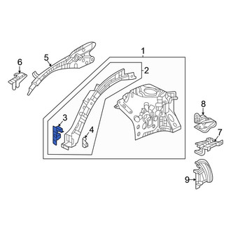Honda OE - Front Right Fender Rail Reinforcement