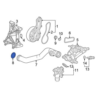 Honda OE - Engine Water Pump Outlet Pipe O-Ring
