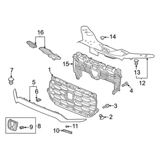 Honda OE - Front Bumper & Grille - Grille & Components