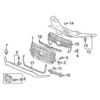 Honda OE - Front Bumper & Grille - Grille & Components (Black Edition)