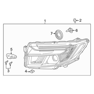 Honda OE - Front Lamps - Headlamp Components (Projector Type)