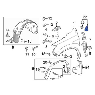 Honda OE - Front Right Fender Molding