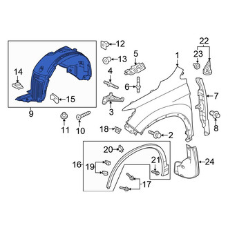 Honda OE - Front Right Fender Splash Shield