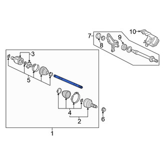 Honda OE - Front Left CV Axle Assembly