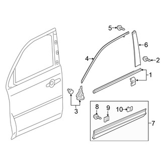 Honda OE - Front Door - Exterior Trim