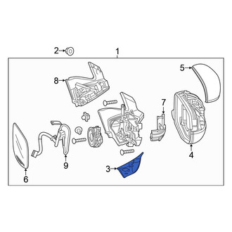Honda OE - Front Left Outer Door Mirror Trim Ring