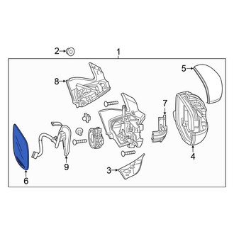 Honda OE - Front Left Door Mirror Glass