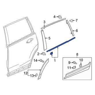 Honda OE - Rear Right Door Belt Molding