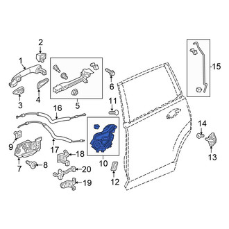 Honda OE - Rear Right Door Latch Assembly