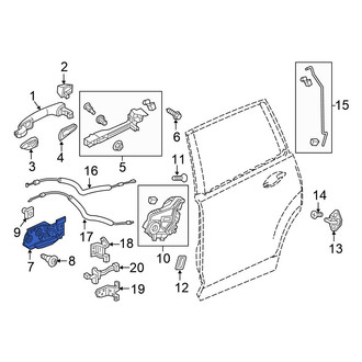 Honda OE - Rear Left Inner Interior Door Handle
