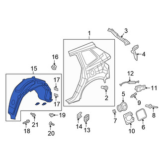Honda OE - Rear Left Quarter Panel Splash Shield