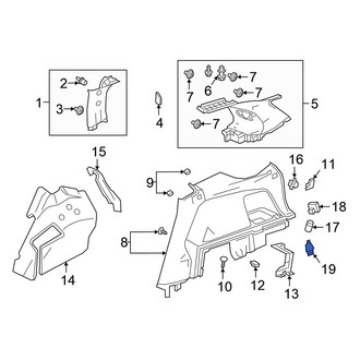 Honda OE - Rear Left Interior Quarter Panel Trim Panel Access Cover