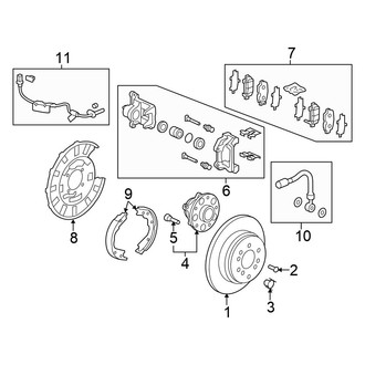 Honda OE - Rear Suspension - Brake Components (FWD)