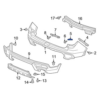 Honda OE - Rear Right Outer Bumper Cover Support Rail