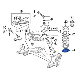 Honda OE - Rear Left Lower Coil Spring Insulator