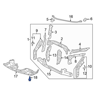 Honda OE - Radiator Support Splash Shield Clip