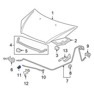 Honda OE - Hood Prop Rod Grommet