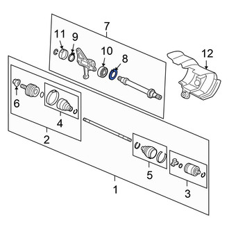 Honda OE - Inner CV Axle Shaft Carrier Bearing Retaining Ring