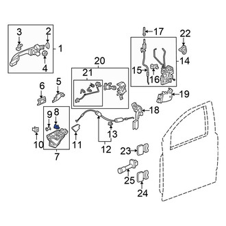Honda OE - Left Inner Interior Door Handle Clip