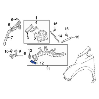 Honda OE - Front Right Frame Side Member Bracket