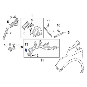 Honda OE - Front Right Frame Rail End