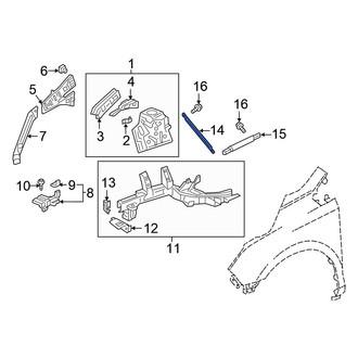 Honda OE - Right Fender Apron Brace