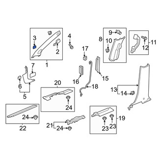 Honda OE - Roof Opening Trim Clip
