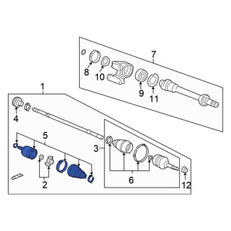 Honda OE - Rear Right Outer CV Joint Boot Kit