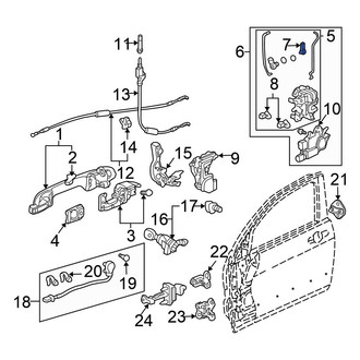 Honda OE - Front Left Lower Door Lock Rod Clip