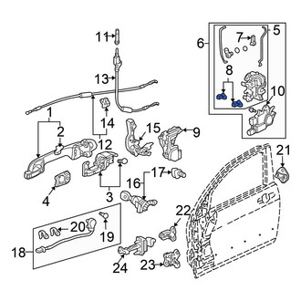 Honda OE - Rear Left Door Lock Rod Clip
