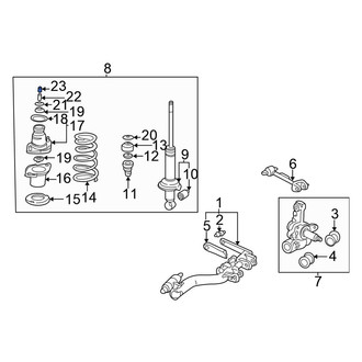 Honda OE - Rear Suspension Strut Mount Nut