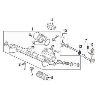 Honda OE - Inner Steering Tie Rod Nut