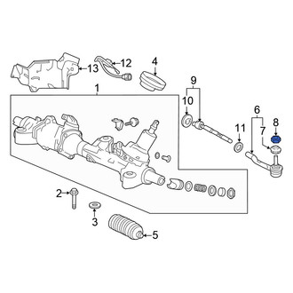 Honda OE - Outer Steering Tie Rod Nut