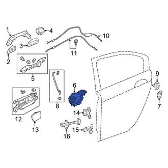 Honda OE - Rear Right Door Latch Assembly