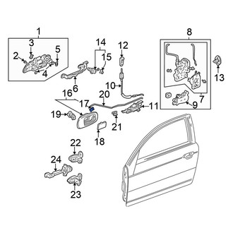 Honda OE - Rear Left Inner Door Lock Rod Clip