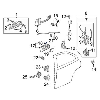 Honda OE - Rear Right Inner Door Lock Rod Clip