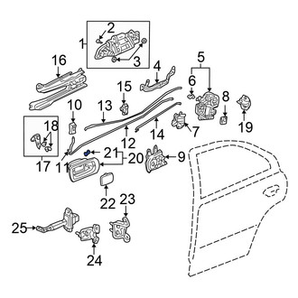 Honda OE - Rear Right Inner Door Lock Rod Clip
