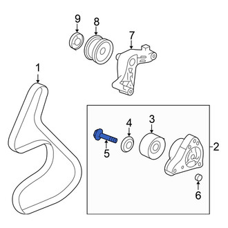 Honda OE - Accessory Drive Belt Idler Pulley Bolt